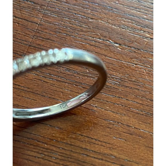10k White Gold .25ctw Diamond Ring Sz 6.75 Signed JTW Wedding Band - Picture 4 of 8